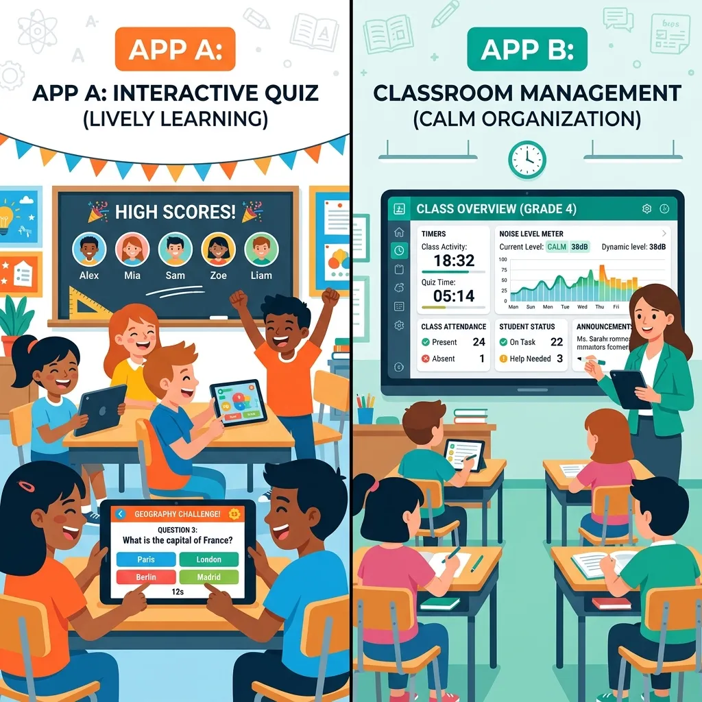 Classroomscreen vs classpoint feature comparison infographic