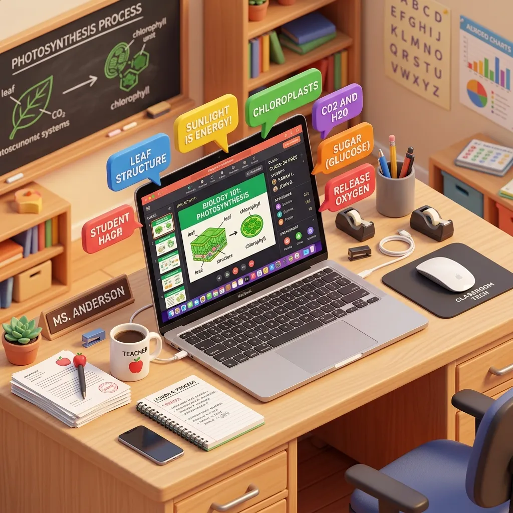 Digital presentation software with real-time student responses